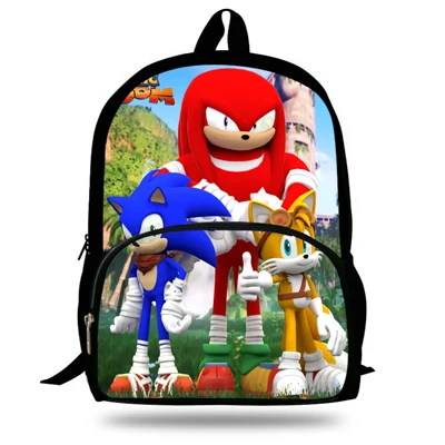7D4092 16 дюймов, детский школьный рюкзак Mochila с рисунком, Sonic Bookbag, Hedgehdg, для мальчиков и девочек, рюкзак для подростков - Цвет: 7D4092