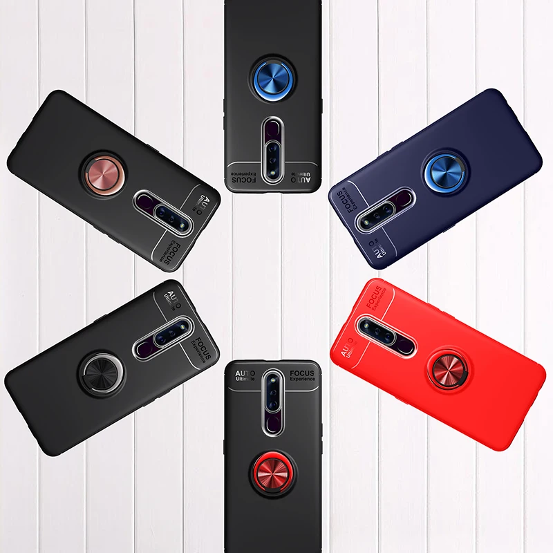 Для Oppo F11 Pro Чехол TPU силиконовый Автомобильный держатель Подставка Магнитный