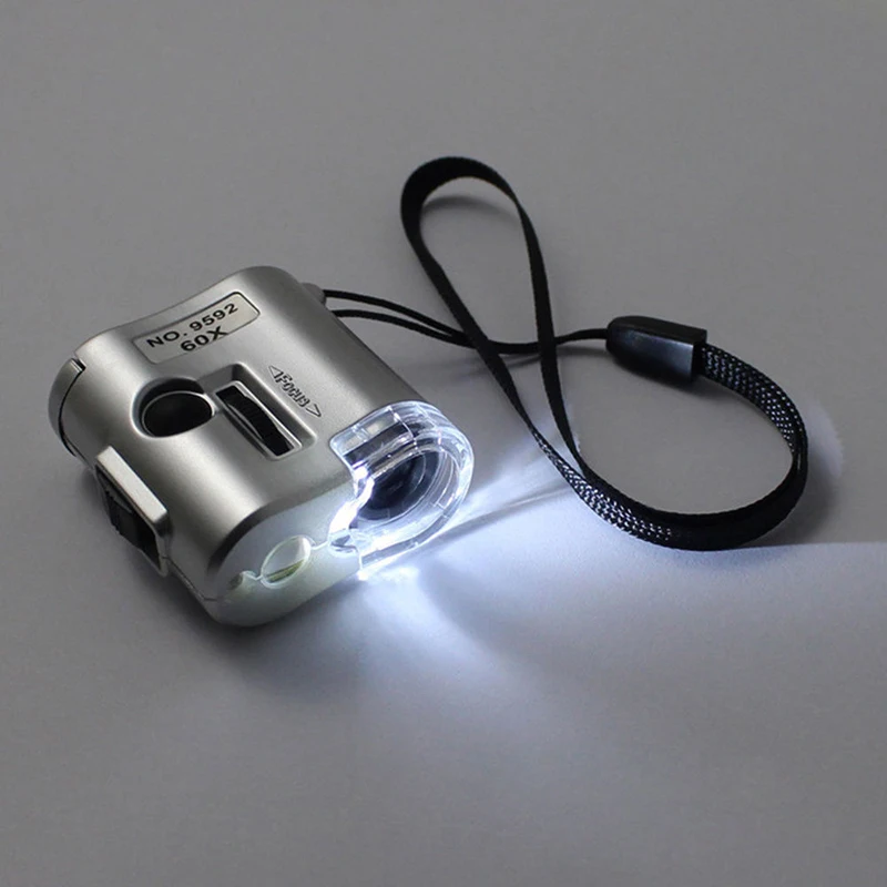1Pcs Mini Lens 60X for Pocket Magnifier Microscope With LED Light Jewelry Dectector with Universal Clip Samsung Galaxy s5 s7 |