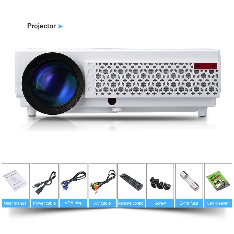White Excelvan светодиодный 96+ 3000 люмен светодиодный Full HD светодиодный домашний кинотеатр тв проектор 3D lcd мультимедийный Видео игровой проектор PK GP90 - Цвет: White