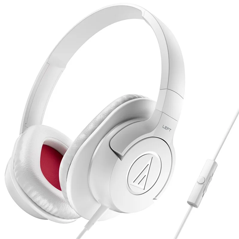white Оригинальные проводные наушники Audio-Technica ATH-AX1iS с пультом дистанционного управления и громкостью, музыкальные наушники для E-sports плеера - Цвет: white