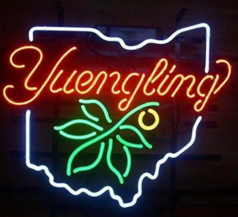 Стеклянный неоновый светильник Yuengling Огайо на заказ пивной бар | Лампы и
