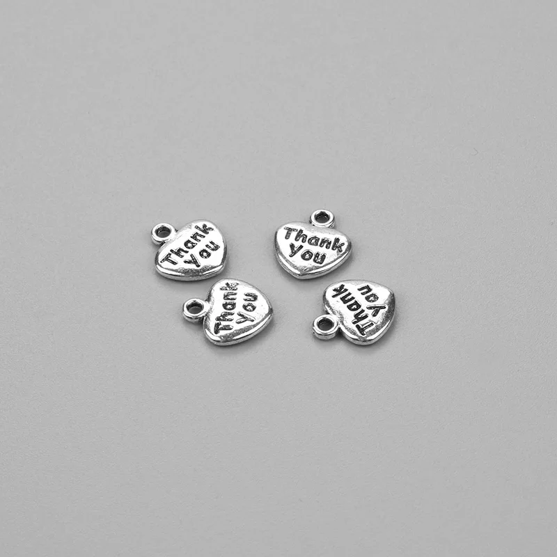 10 шт./лот металлическая античная серебряная гравировка буквы спасибо подвески в