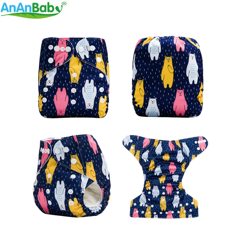 Новинка 2018 Детские Тканевые Подгузники Ananbaby с машинной печатью тканевые