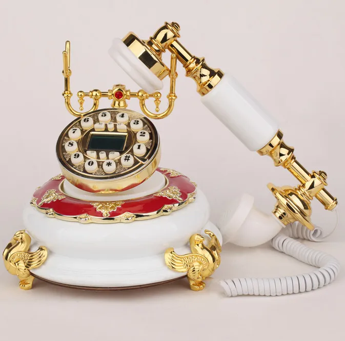 Free shipping high-grade red roses embossed gift home phone landline telephones European retro antique 10pcs | Компьютеры и офис
