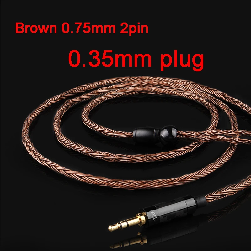 3.5mm 0.75mm brown 16 нитей кабель для наушников MMCX для Shure SE215 SE535 0,78 мм 2PIN для Weston TFZ W4r Um3x 0,75 мм для V10 ES3 ZSA ZS6 3,5 мм/2,5 мм - Цвет: 3.5mm 0.75mm brown