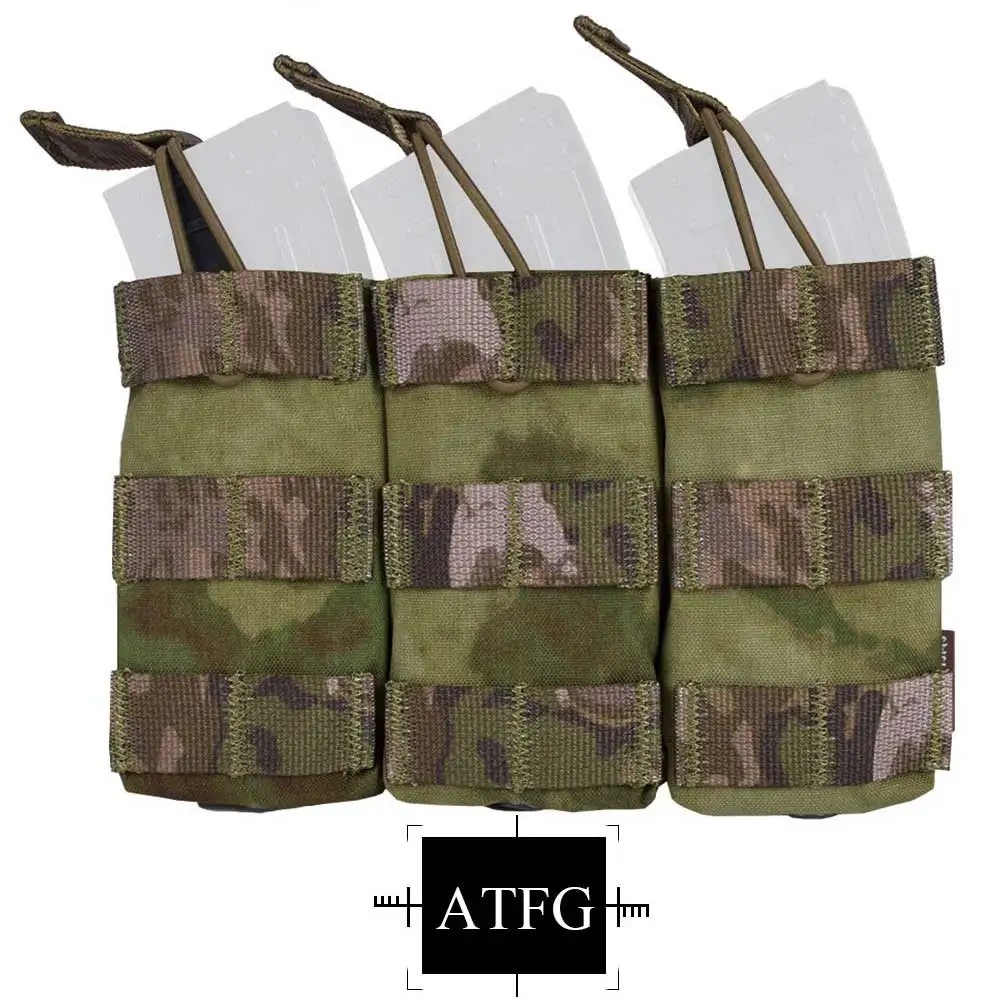 EMERSONGEAR тройной Открытый Топ маг Чехол тактический модульный журнал MOLLE Чехол для охоты Wargame военный Мультикам EM6355 - Цвет: ATFG