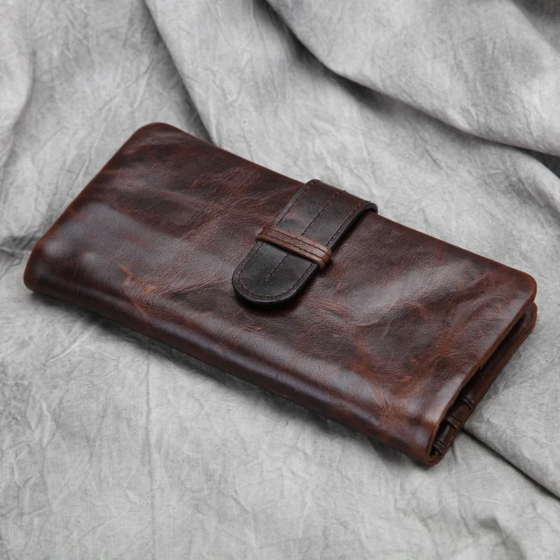Роскошный мужской кошелек из натуральной кожи Высококачественный винтажный