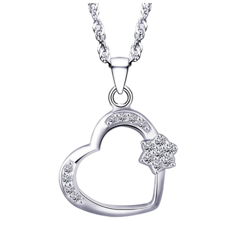 Sparking Micro-paved CZ Heart Pendant 925 Silver Not Fade Women Necklace | Украшения и аксессуары