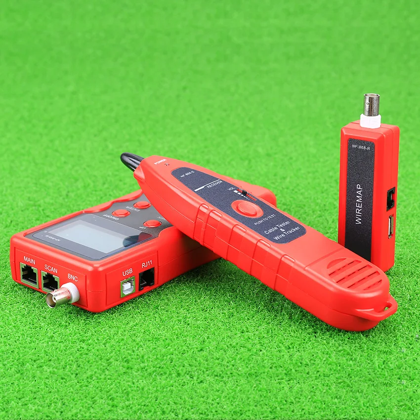 KELUSHI NF-868 Network LAN Phone Tester Wire Tracker USB Coaxial Cable Tester (Range 1200m) - Red