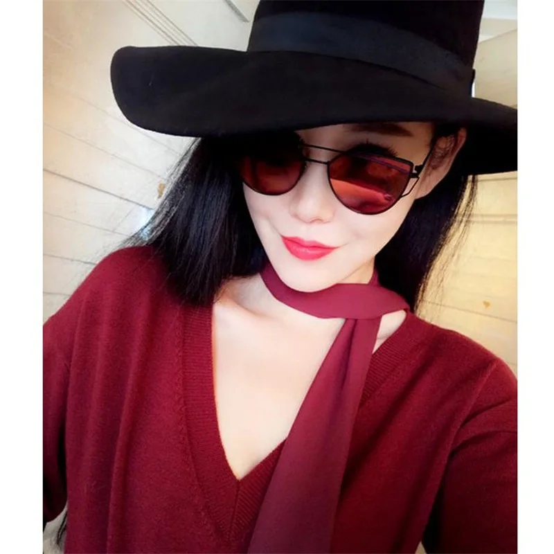 Солнцезащитные очки кошачий глаз женские модные брендовые двойные зеркальные