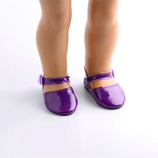 Doll Accessories Purple Leather Ballerina Shoes fit 18 inch American Girl My Life Our Generation Journey LH-12 | Игрушки и хобби