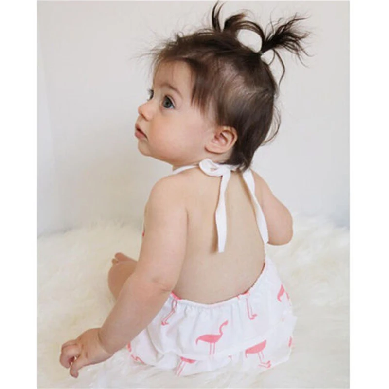 Белый комбинезон пачка с лебедем для маленьких девочек одежда оборками и лямкой