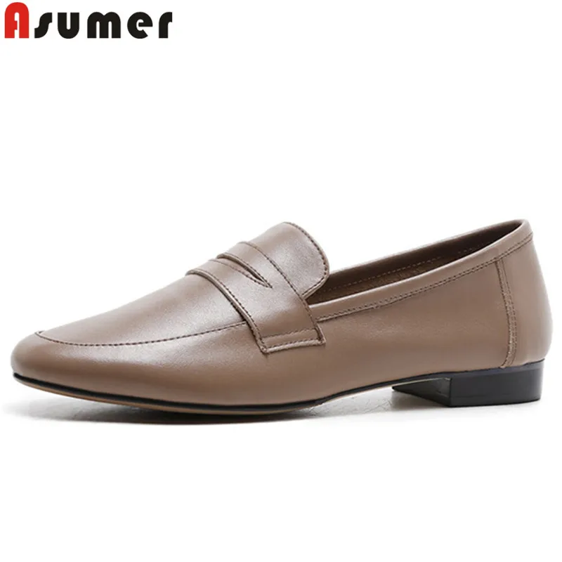 ASUMER/Модная Новинка Сезон весна осень Женская обувь из натуральной кожи с круглым