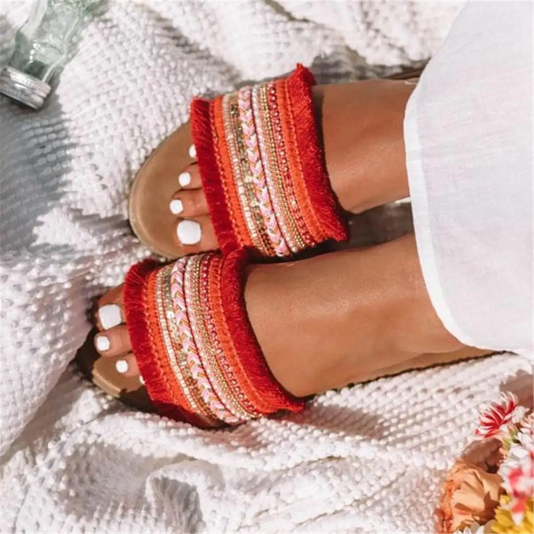 Women Slippers 2019 Summer New Rome Retro Sandals Flat Casual Shoes Female Slip on Slides Woman Plus Size Sandalias Mujer | Обувь