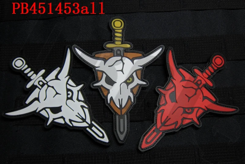 

3D PVC patch Macross SKULL PLATOON Rubber patch