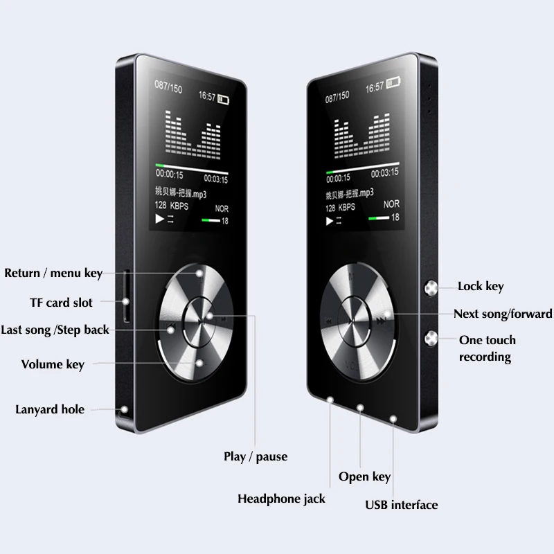 Mp3 плеер DOITOP 1 8 дюйма TFT экран MP3 Walkman HIFI без потерь FM видео электронная книга