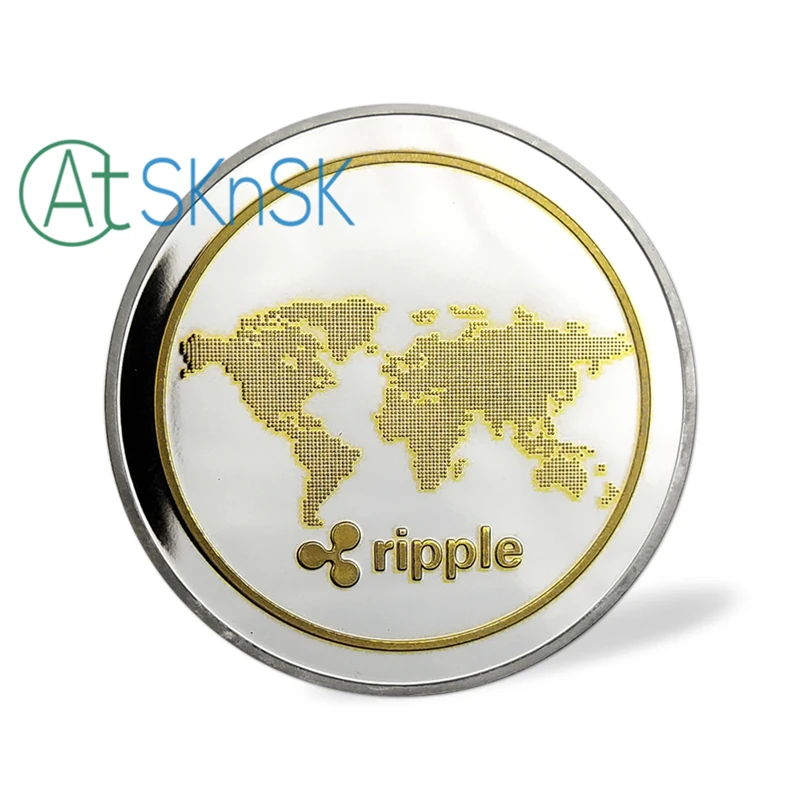 Новогодний подарок памятные монеты XRP Ripple криптовалюта позолоченная и
