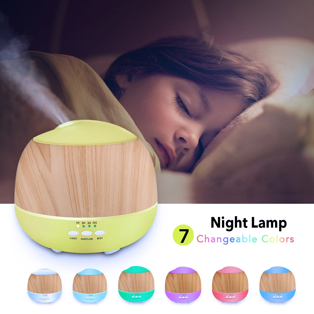 

THANKSHARE 500ML Ultrasonic Air Humidifier Freshener Essential Oil Diffuser Aroma Umidificador with LED Light Home Mist Maker