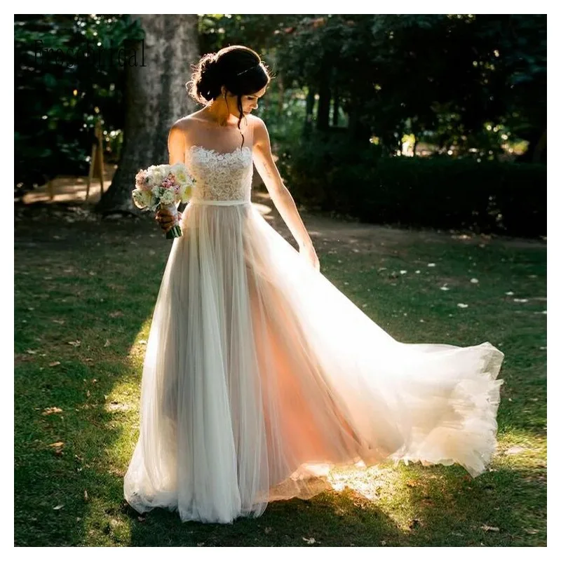 Свадебное платье в стиле бохо Erosebridal кружевное свадебное пляжное невесты уличное
