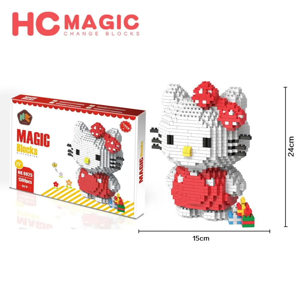 HC MAGIC 9025 алмазные строительные блоки кошка Аниме Фигурки игрушки развивающие