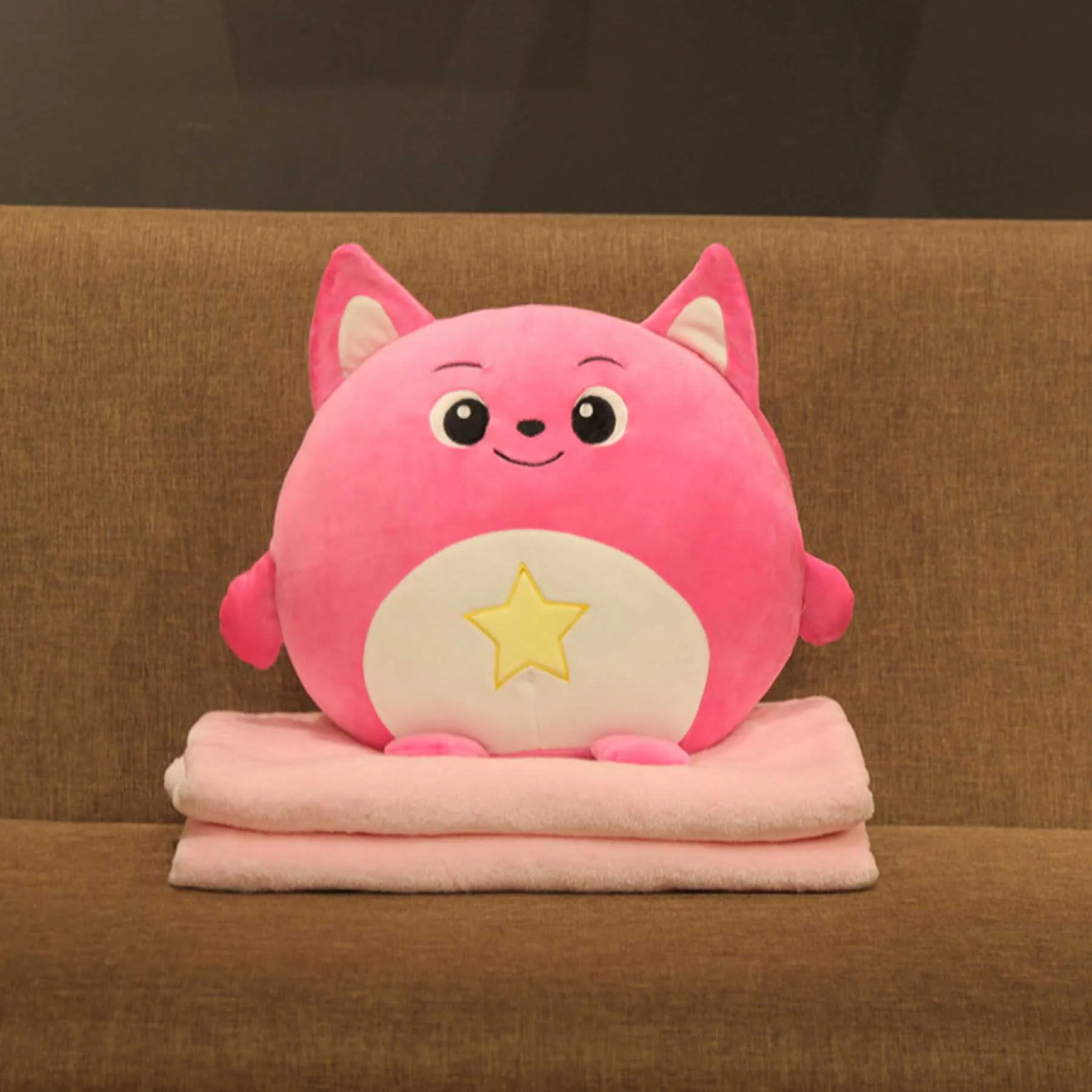 E Милые маленькие животные подушки кондиционер одеяло плюшевые игрушки Медведь Кролик свинья мягкая кукла посуда подарок - Цвет: E