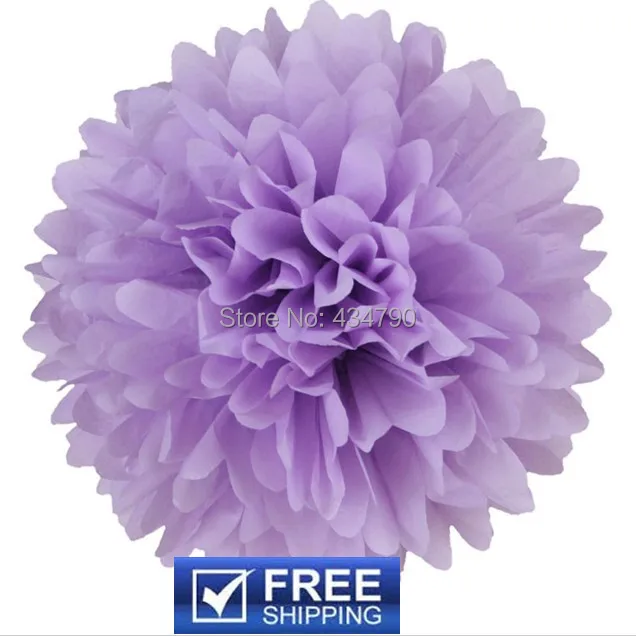 

20pcs 14"(35cm) Lilac Hanging Paper Flower Balls-Nursery Home Decor,Lavender Tissue Personalized Pom Poms-Choose Your Colors