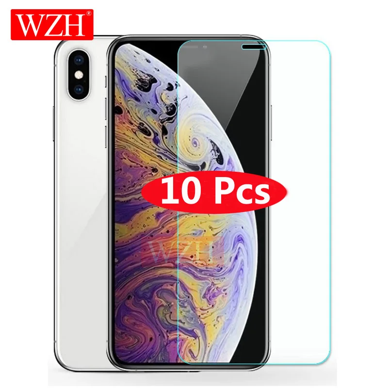 10 шт., закаленное стекло для iPhone 8 Plus, защитная пленка для экрана для iPhone 7, 8 Plus, стеклянная пленка для iPhone X, XS MAX 6, 6 S, 5S, 11 Pro Max