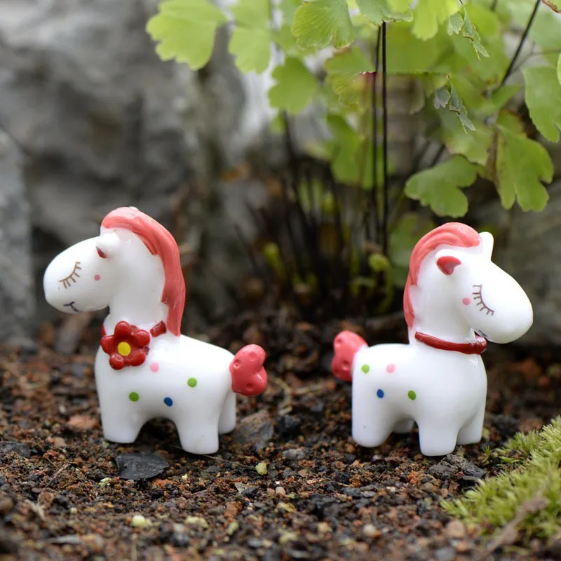 2pc Cute Love Horse Animal Miniature Fairy Garden Home Houses Decoration Mini Craft Micro Landscaping Decor DIY Accessories | Дом и сад