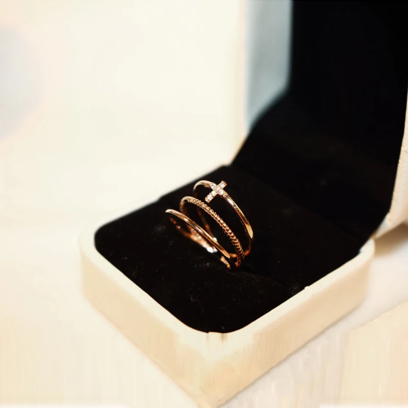 Кольцо X-образное из металла женское металлическое многослойное кольцо с