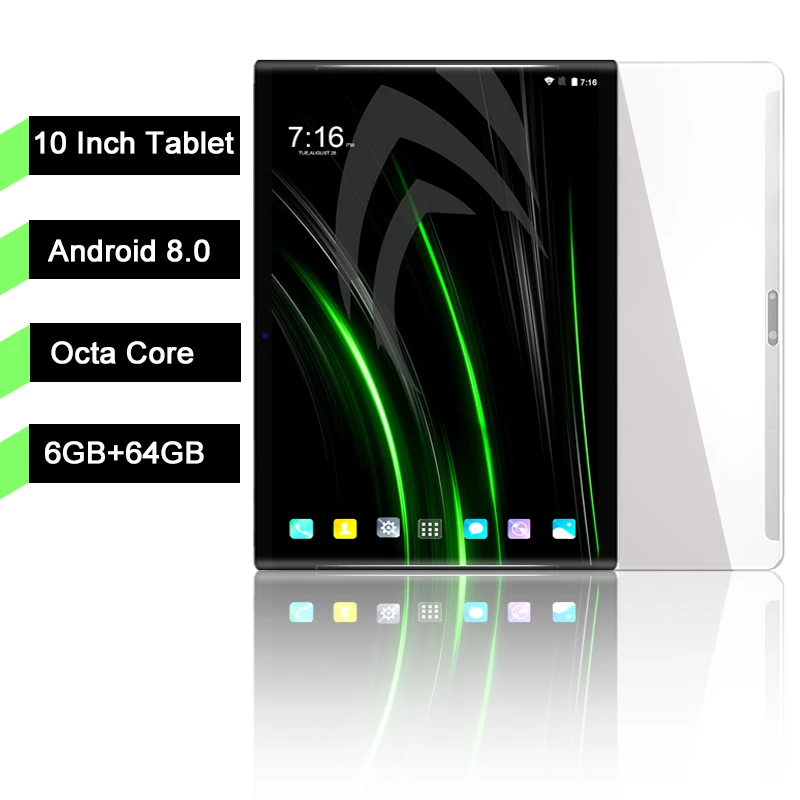 Оригинальный 10 1-дюймовый планшетный ПК Android 8 0 Восьмиядерный 6 ГБ ОЗУ 64 Гб ПЗУ 1280*800