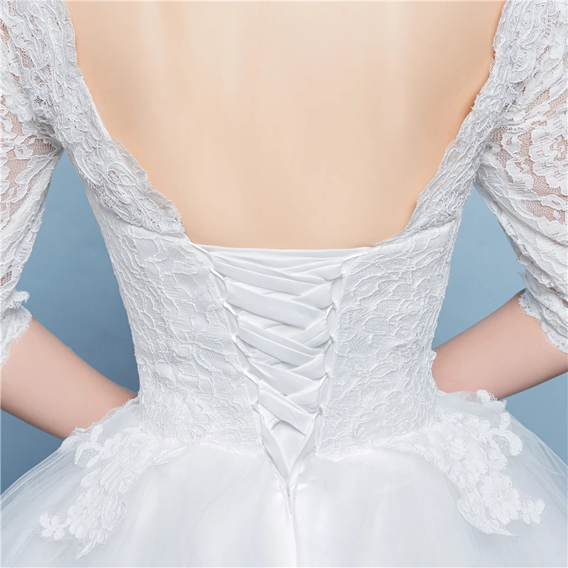 Новый стиль кружева сладкий o образным вырезом Свадебное платье Корейский