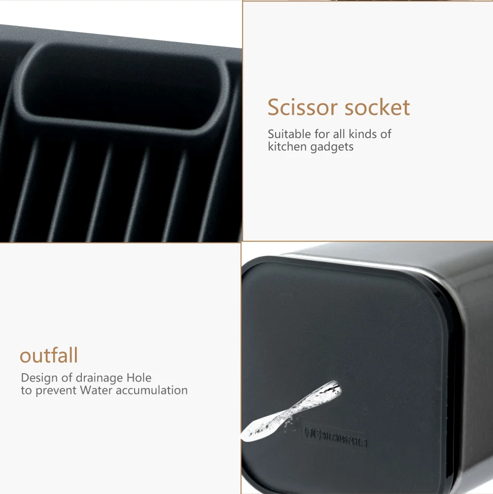 Stainless Steel 8&quot Kitchen Knife Stand Tool Holder Multifunctional Block Sooktops Tube Shelf Chromophous | Дом и сад