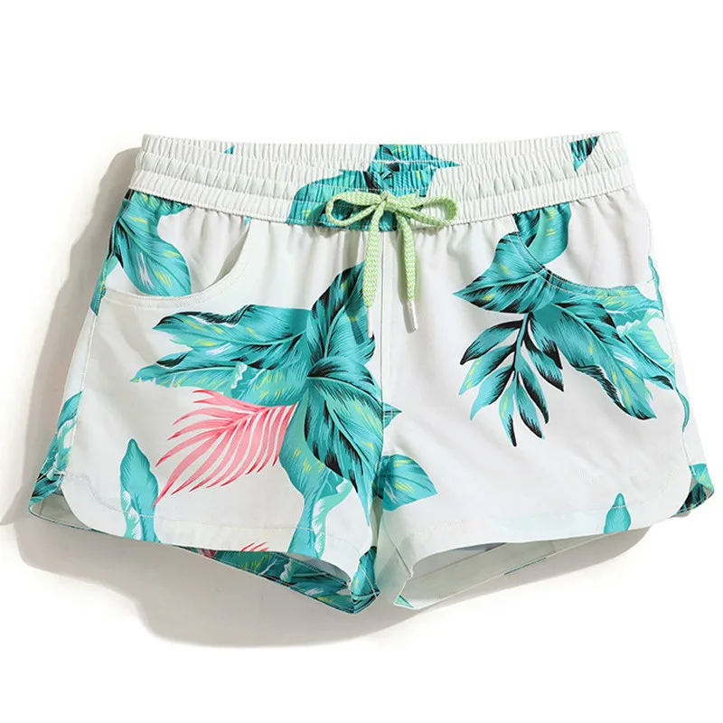 2018 летние пляжные шорты WomenSwimwear бикини женский с цветочным принтом мини Гавайи