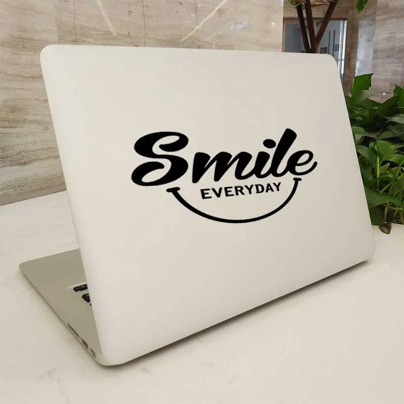 Улыбка каждый день Цитата Виниловые наклейки для ноутбука Apple MacBook Air Pro Retina 11 12 13 14