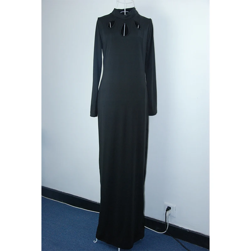 Autumn Winter Black Long Maxi Dress desigual Fashion O-neck Sleeve Casual Elegant Party Women Q-HML0182 | Женская одежда