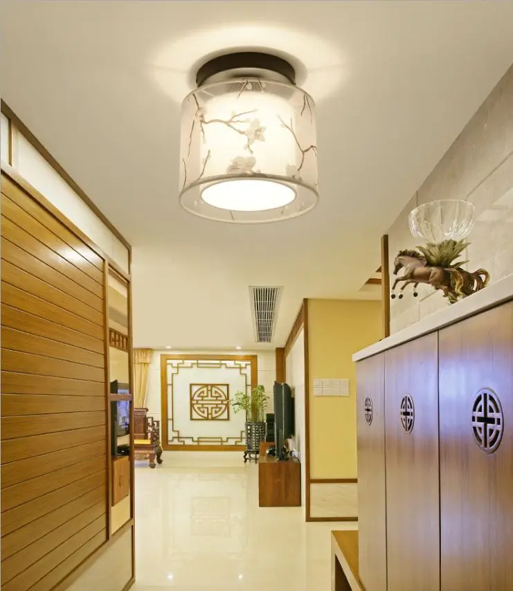 Современный потолочный светильник WOERFU Домашний Светильник диаметр 18 см тканевый