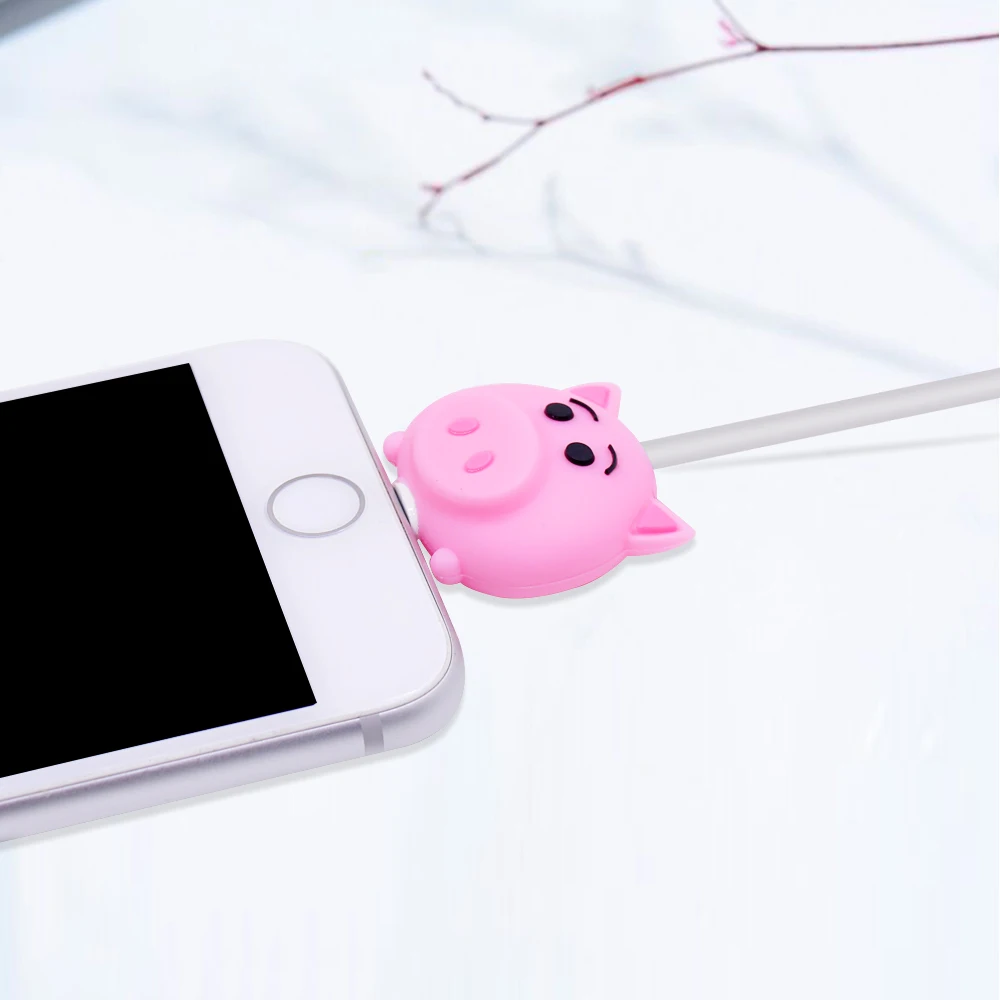 Оригинальная упаковка с милым мультяшным животным защита кабеля для iphone
