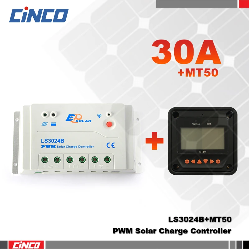 LS3024B + MT50 30A 12В/24В EPSOLAR PWM солнечный контроллер с ЖК пультом дистанционного