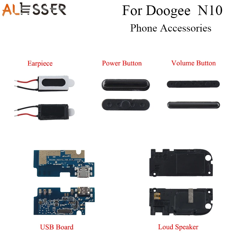 Alesser Для Doogee N10 USB плата кнопка питания Кнопка громкости крепежные части наушник