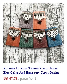 Kalimba 17 Keys «пианино для больших пальцев» уникальный синий цвет и ручная работа кривая дизайн Ретро стиль молоточек для настройки и учебная инструкция