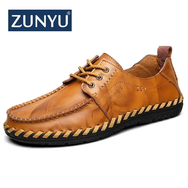 ZUNYU 2018 Fashion Comfortable Casual Shoes Loafers Men Quality Genuine Leather Flats Hot Sale Moccasins | Обувь