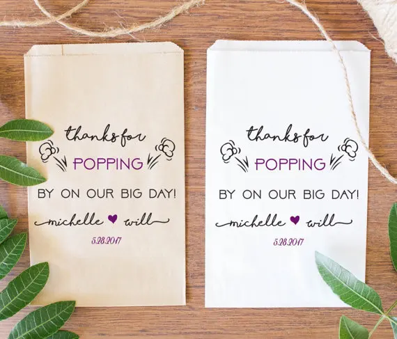custom thanks for popping Wedding popcorn candy Buffet lolly