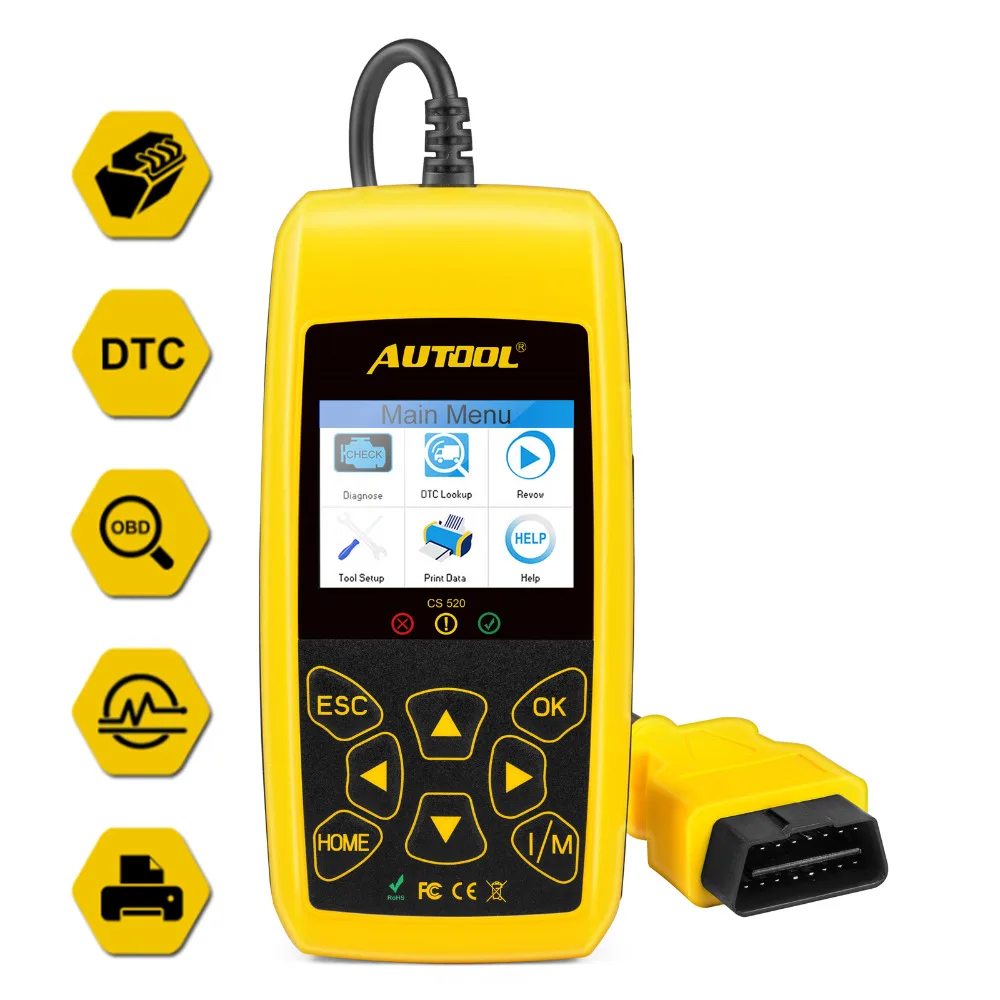 Autool CS520 obd2 сканер автомобильный считыватель кодов цифровой диагностический