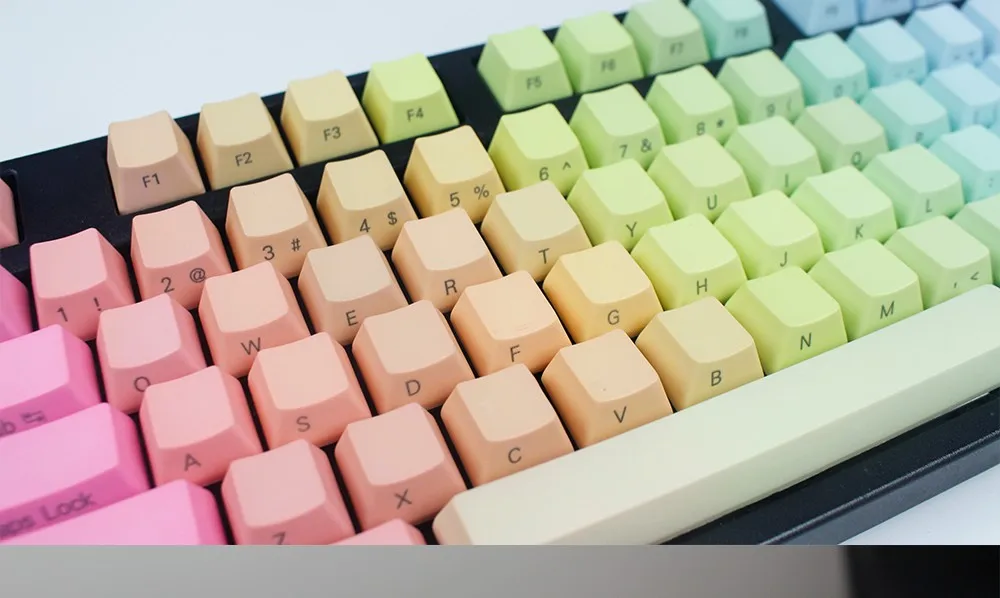 Клавиатура с радужным градиентом NPKC толстая раскладка PBT ANSI OEM или Вишневый