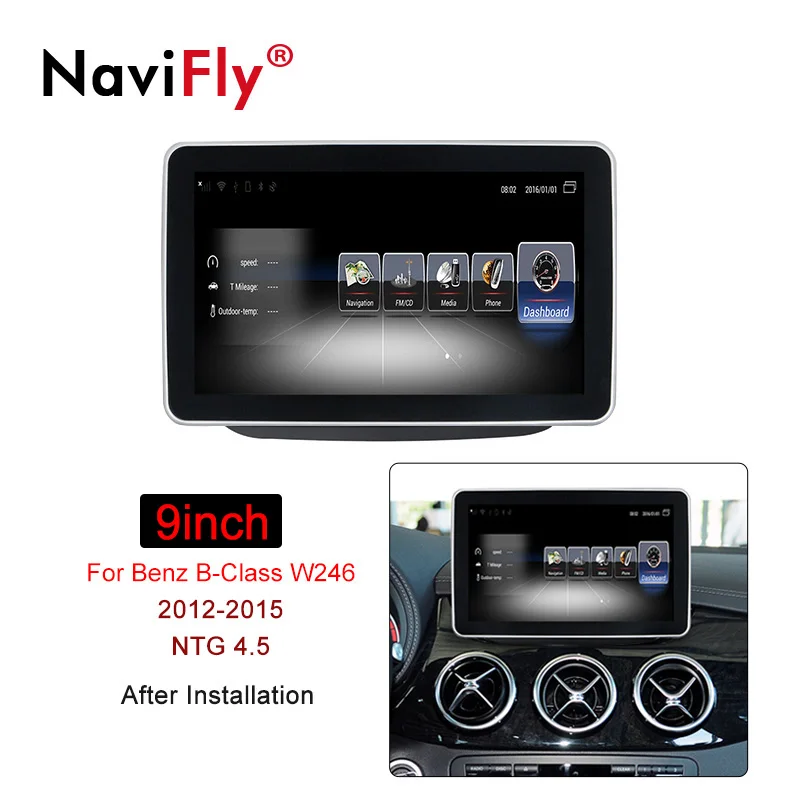 Navifly Android автомобильный мультимедийный плеер для Mercedes Benz B Class W246 2012 2018 Поддержка