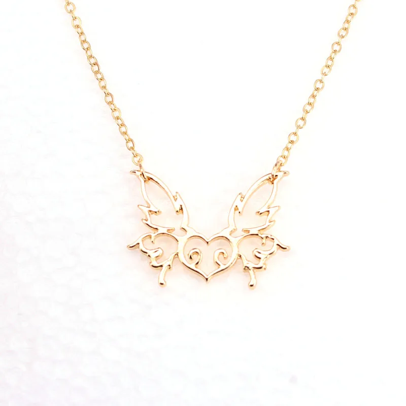 

hzew Hollow butterfly pendant necklace heart cute necklaces gift