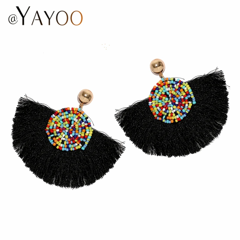 AYAYOO сережки с кисточками Boho 2018 богемные длинные Этнические большие висячие