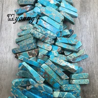 blue imperial jaspers stick slice beads natural emperor stone column beads wholesale spike point jewelry diy findings my1664