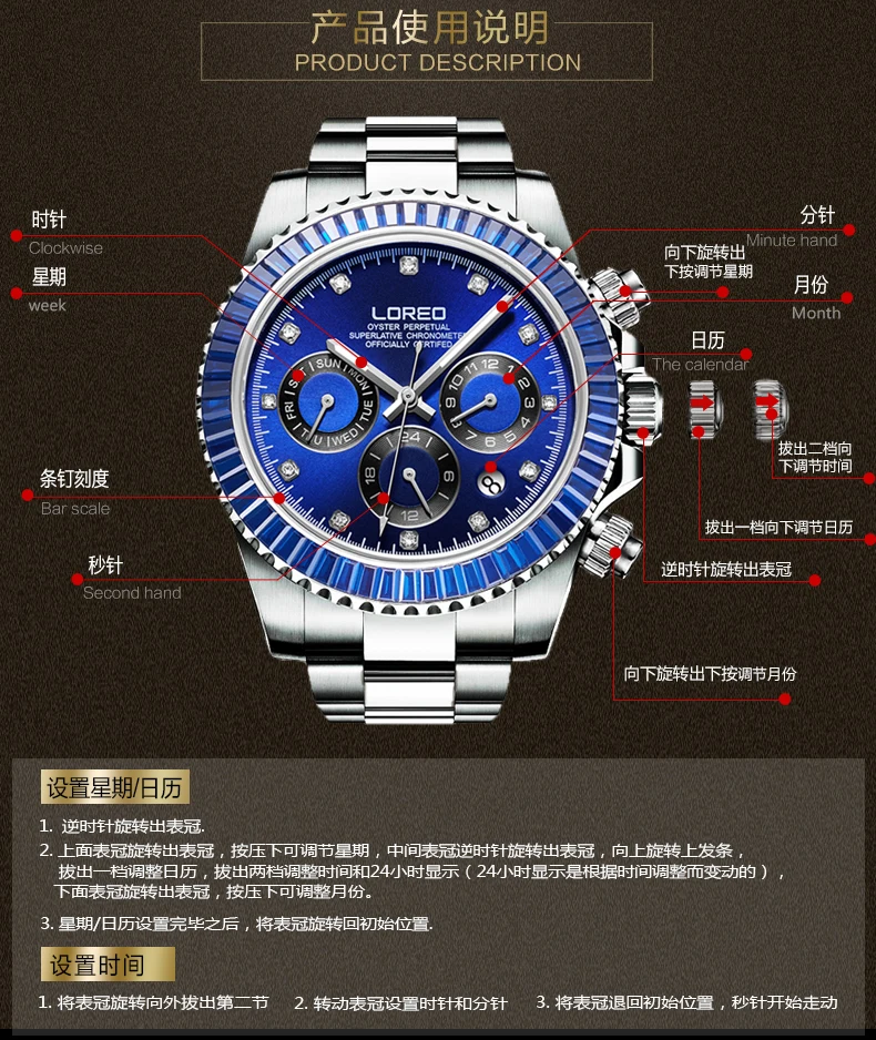 LOREO 9209 diver 200 м oyster perpetual cosmographal daytona автоматические алмазные светящиеся часы Новые водонепроницаемые устойчивые к царапинам